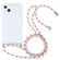 iPhone 13 mini Four-corner Shockproof Transparent TPU Protective Case with Lanyard - Colorful Pink