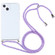 iPhone 13 mini Four-corner Shockproof Transparent TPU Protective Case with Lanyard - Colorful Purple