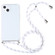 iPhone 13 mini Four-corner Shockproof Transparent TPU Protective Case with Lanyard - White Thin Black