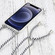 iPhone 13 mini Four-corner Shockproof Transparent TPU Protective Case with Lanyard - Black White iPhone 13 mini Four-corner Shockproof Transparent TPU Protective Case with Lanyard - Black White