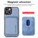iPhone 13 mini Carbon Fiber Leather Card Magsafe Magnetic Phone Case - Blue