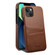 iPhone 13 mini Suteni Calf Texture Back Cover Phone Case with Card Slots - Brown