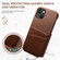 iPhone 13 mini Suteni Calf Texture Back Cover Phone Case with Card Slots - Brown