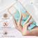 iPhone 13 mini Electroplating Marble Pattern Dual-side IMD TPU Shockproof Case - Green 003