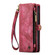 iPhone 13 mini CaseMe-008 Detachable Multifunctional Horizontal Flip Leather Case with Card Slot & Holder & Zipper Wallet & Photo Frame - Red