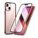 iPhone 13 mini HD Magnetic Metal Frame Double-sided Tempered Glass Phone Case - Pink