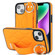 iPhone 13 mini Non-slip Full Coverage Ring PU Phone Case with Wristband - Orange