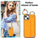 iPhone 13 mini Non-slip Full Coverage Ring PU Phone Case with Wristband - Orange