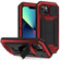 iPhone 13 mini R-JUST Sliding Camera Shockproof Life Waterproof Dust-proof Metal + Silicone Protective Case with Holder - Red
