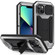 iPhone 13 mini R-JUST Sliding Camera Shockproof Life Waterproof Dust-proof Metal + Silicone Protective Case with Holder - Silver
