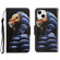iPhone 13 mini 3D Colored Drawing Horizontal Flip Leather Phone Case - Down Jacket Cat