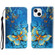 iPhone 13 mini 3D Colored Drawing Horizontal Flip Leather Phone Case - Jade Butterfly