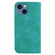 iPhone 13 mini 7-shaped Embossed Leather Phone Case - Green