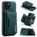 iPhone 13 mini DG.MING M2 Series 3-Fold Card Bag Shockproof Case with Wallet & Holder Function - Green