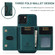 iPhone 13 mini DG.MING M2 Series 3-Fold Card Bag Shockproof Case with Wallet & Holder Function - Green