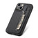 iPhone 13 mini Carbon Fiber Vertical Flip Zipper Phone Case - Black