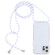 iPhone 13 mini Transparent Acrylic Airbag Shockproof Phone Protective Case with Lanyard - White Grey Rough Grain