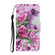iPhone 13 mini Coloured Drawing Pattern Leather Phone Case - Rose Butterfly