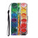 iPhone 13 mini Coloured Drawing Pattern Leather Phone Case - Eye Shadow