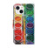 iPhone 13 mini Coloured Drawing Pattern Leather Phone Case - Eye Shadow