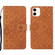 iPhone 13 mini Ethnic Style Embossed Pattern Leather Phone Case - Brown