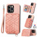 iPhone 13 mini Geometric Wallet Phone Case with Lanyard - Pink