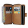 iPhone 13 mini 9 Card Slots Zipper Wallet Bag Leather Phone Case - Brown