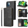 iPhone 13 mini 9 Card Slots Zipper Wallet Bag Leather Phone Case - Black iPhone 13 mini 9 Card Slots Zipper Wallet Bag Leather Phone Case - Black