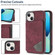 iPhone 13 mini Line Card Holder Phone Case - Wine Red