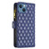 iPhone 13 mini Diamond Lattice Zipper Wallet Leather Flip Phone Case - Blue