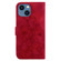iPhone 13 mini Lily Embossed Leather Phone Case - Red