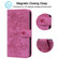iPhone 13 mini Cartoon Sakura Cat Embossed Leather Case - Rose Red