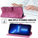 iPhone 13 mini Cartoon Sakura Cat Embossed Leather Case - Rose Red
