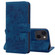 iPhone 13 mini Cartoon Sakura Cat Embossed Leather Case - Royal Blue