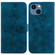 iPhone 13 mini Lily Embossed Leather Phone Case - Dark Blue