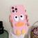iPhone 13 mini Wave Edge Big Duck Silicone Phone Case with Wristband - Pink