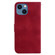 iPhone 13 mini 7-shaped Embossed Leather Phone Case - Red
