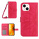 iPhone 13 mini Skin Feel Sun Flower Pattern Flip Leather Phone Case with Lanyard - Rose Red