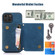 iPhone 13 Mini Three-fold RFID Leather Phone Case with Lanyard - Blue