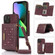 iPhone 13 Mini Three-fold RFID Leather Phone Case with Lanyard - Red