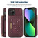 iPhone 13 Mini Three-fold RFID Leather Phone Case with Lanyard - Red