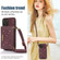 iPhone 13 Mini Three-fold RFID Leather Phone Case with Lanyard - Red