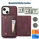 iPhone 13 Mini Three-fold RFID Leather Phone Case with Lanyard - Red