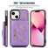 iPhone 13 Mini Three-fold RFID Leather Phone Case with Lanyard - Purple iPhone 13 Mini Three-fold RFID Leather Phone Case with Lanyard - Purple
