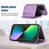 iPhone 13 Mini Three-fold RFID Leather Phone Case with Lanyard - Purple iPhone 13 Mini Three-fold RFID Leather Phone Case with Lanyard - Purple