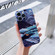 iPhone 13 mini Precise Hole Oil Painting Pattern PC Phone Case - Sea Wave