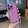 iPhone 13 mini Candy Colors TPU Phone Case with Lanyard - Purple