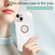iPhone 13 mini XINLI Straight Edge 6D Electroplate TPU Phone Case with Ring Holder - White