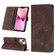 iPhone 13 mini Skin-feel Embossed Leather Phone Case - Brown