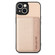 iPhone 13 mini Carbon Fiber Magnetic Card Bag Phone Case - Khaki